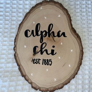 ALPHA CHI OMEGA WOODEN SIGN